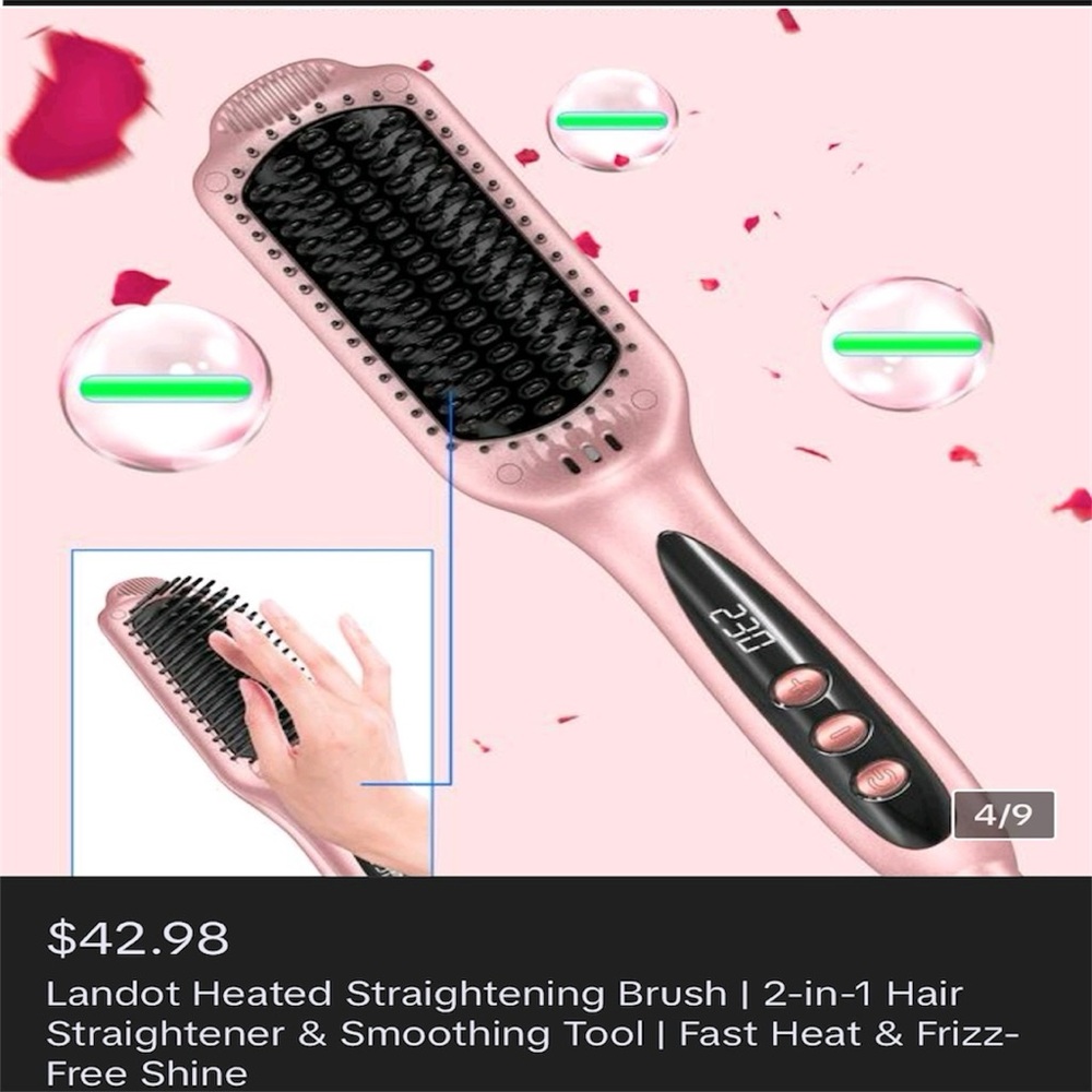 Pink Heated Straightening Brush